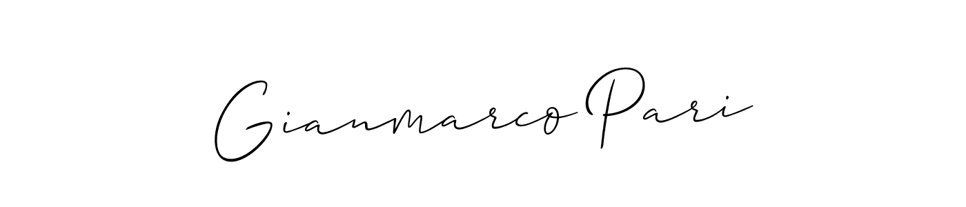 Also we have Gianmarco Pari name is the best signature style. Create professional handwritten signature collection using Allison_Script autograph style. Gianmarco Pari signature style 2 images and pictures png