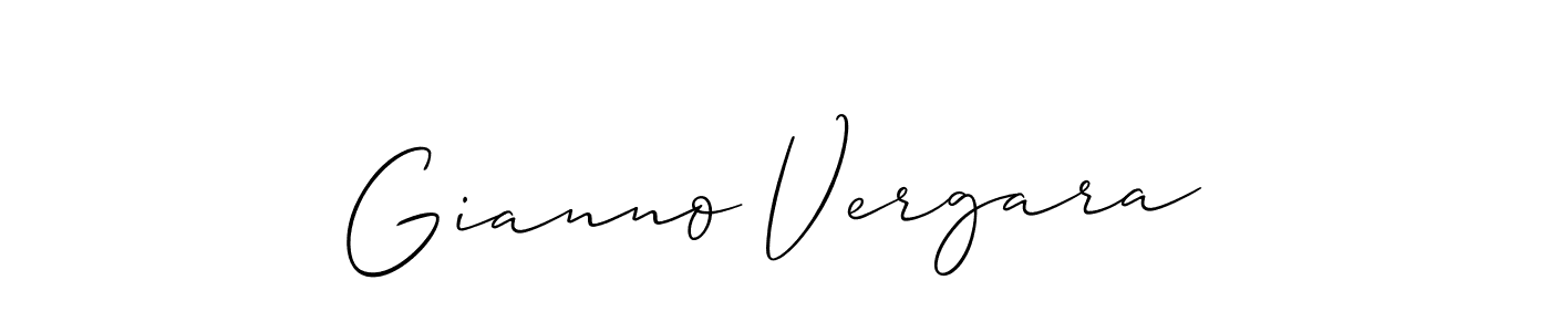 The best way (Allison_Script) to make a short signature is to pick only two or three words in your name. The name Gianno Vergara include a total of six letters. For converting this name. Gianno Vergara signature style 2 images and pictures png