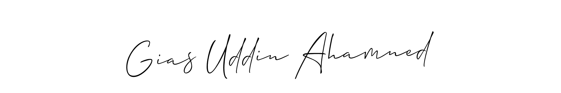 Use a signature maker to create a handwritten signature online. With this signature software, you can design (Allison_Script) your own signature for name Gias Uddin Ahamned. Gias Uddin Ahamned signature style 2 images and pictures png