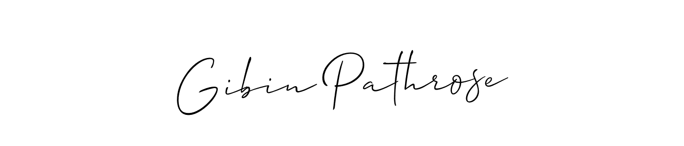 How to make Gibin Pathrose name signature. Use Allison_Script style for creating short signs online. This is the latest handwritten sign. Gibin Pathrose signature style 2 images and pictures png