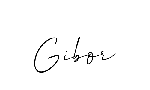 Use a signature maker to create a handwritten signature online. With this signature software, you can design (Allison_Script) your own signature for name Gibor. Gibor signature style 2 images and pictures png