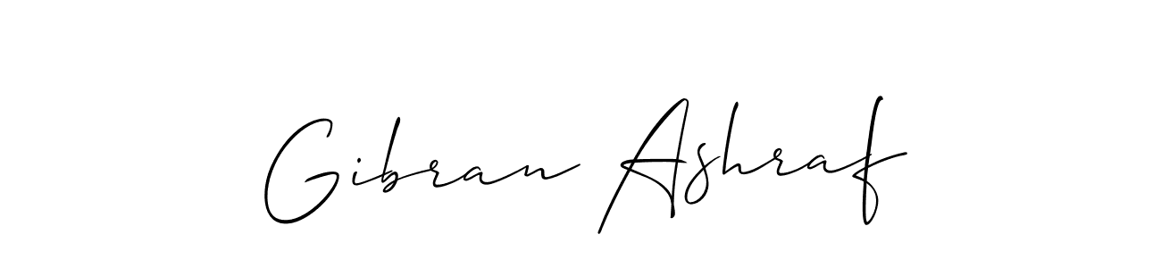 Use a signature maker to create a handwritten signature online. With this signature software, you can design (Allison_Script) your own signature for name Gibran Ashraf. Gibran Ashraf signature style 2 images and pictures png