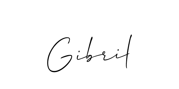 Use a signature maker to create a handwritten signature online. With this signature software, you can design (Allison_Script) your own signature for name Gibril. Gibril signature style 2 images and pictures png