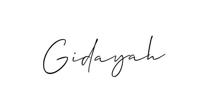 Gidayah stylish signature style. Best Handwritten Sign (Allison_Script) for my name. Handwritten Signature Collection Ideas for my name Gidayah. Gidayah signature style 2 images and pictures png