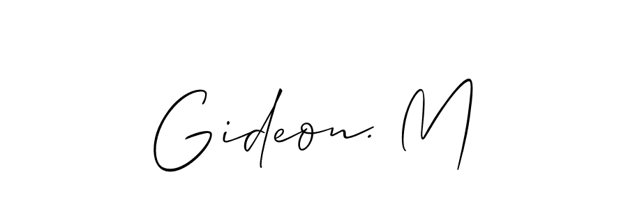 Make a beautiful signature design for name Gideon. M. With this signature (Allison_Script) style, you can create a handwritten signature for free. Gideon. M signature style 2 images and pictures png