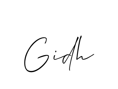 Also You can easily find your signature by using the search form. We will create Gidh name handwritten signature images for you free of cost using Allison_Script sign style. Gidh signature style 2 images and pictures png