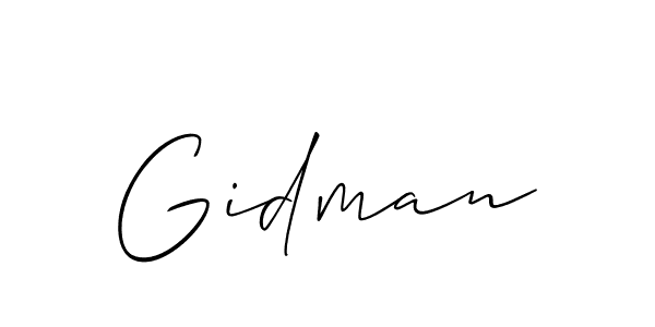 Design your own signature with our free online signature maker. With this signature software, you can create a handwritten (Allison_Script) signature for name Gidman. Gidman signature style 2 images and pictures png