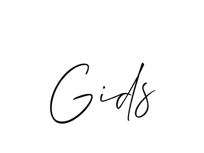 Use a signature maker to create a handwritten signature online. With this signature software, you can design (Allison_Script) your own signature for name Gids. Gids signature style 2 images and pictures png