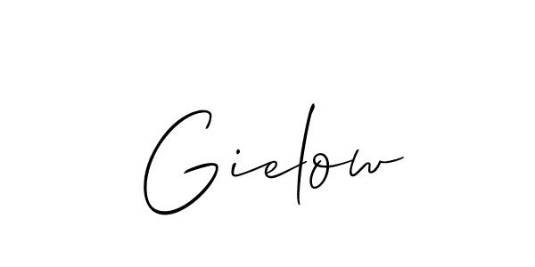 How to Draw Gielow signature style? Allison_Script is a latest design signature styles for name Gielow. Gielow signature style 2 images and pictures png