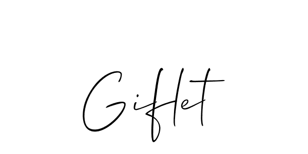 Also we have Giflet name is the best signature style. Create professional handwritten signature collection using Allison_Script autograph style. Giflet signature style 2 images and pictures png