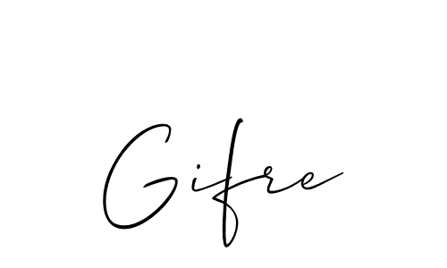 Design your own signature with our free online signature maker. With this signature software, you can create a handwritten (Allison_Script) signature for name Gifre. Gifre signature style 2 images and pictures png