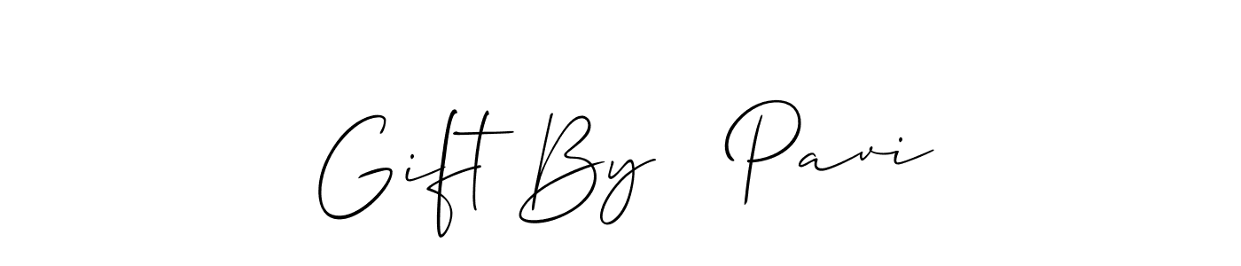 Make a short Gift By   Pavi signature style. Manage your documents anywhere anytime using Allison_Script. Create and add eSignatures, submit forms, share and send files easily. Gift By   Pavi signature style 2 images and pictures png