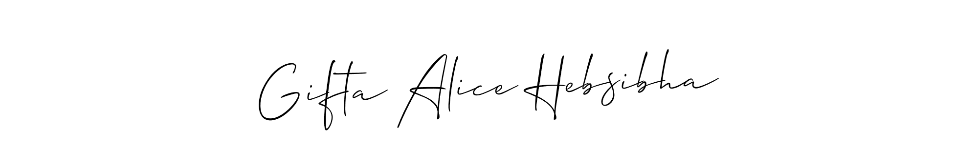 You should practise on your own different ways (Allison_Script) to write your name (Gifta Alice Hebsibha) in signature. don't let someone else do it for you. Gifta Alice Hebsibha signature style 2 images and pictures png