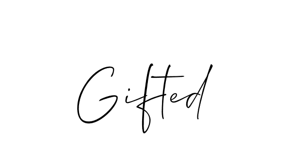 Make a beautiful signature design for name Gifted. With this signature (Allison_Script) style, you can create a handwritten signature for free. Gifted signature style 2 images and pictures png