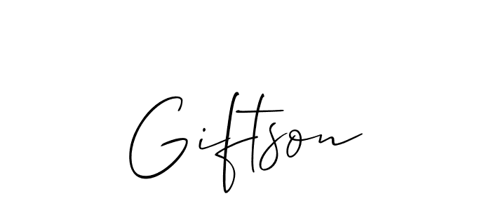 Use a signature maker to create a handwritten signature online. With this signature software, you can design (Allison_Script) your own signature for name Giftson. Giftson signature style 2 images and pictures png