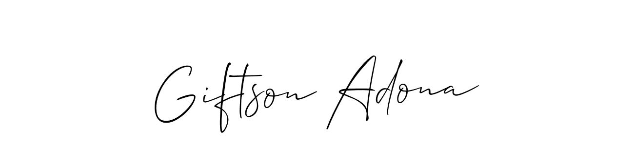 How to Draw Giftson Adona signature style? Allison_Script is a latest design signature styles for name Giftson Adona. Giftson Adona signature style 2 images and pictures png