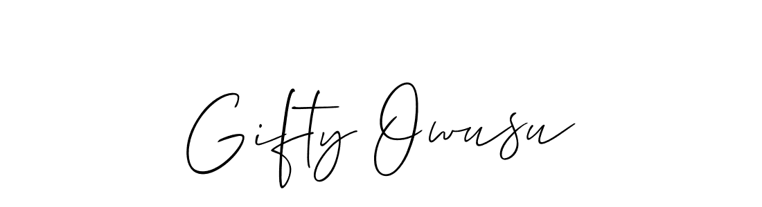 Make a beautiful signature design for name Gifty Owusu. With this signature (Allison_Script) style, you can create a handwritten signature for free. Gifty Owusu signature style 2 images and pictures png