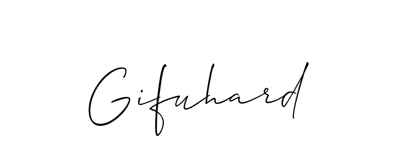 Create a beautiful signature design for name Gifuhard. With this signature (Allison_Script) fonts, you can make a handwritten signature for free. Gifuhard signature style 2 images and pictures png