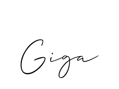 Use a signature maker to create a handwritten signature online. With this signature software, you can design (Allison_Script) your own signature for name Giga. Giga signature style 2 images and pictures png