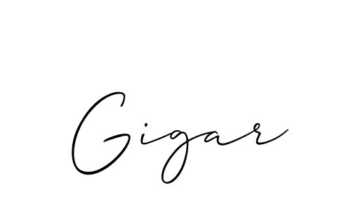 Create a beautiful signature design for name Gigar. With this signature (Allison_Script) fonts, you can make a handwritten signature for free. Gigar signature style 2 images and pictures png