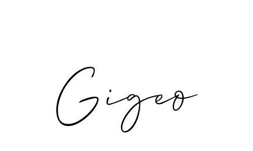 The best way (Allison_Script) to make a short signature is to pick only two or three words in your name. The name Gigeo include a total of six letters. For converting this name. Gigeo signature style 2 images and pictures png