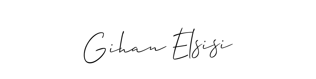 if you are searching for the best signature style for your name Gihan Elsisi. so please give up your signature search. here we have designed multiple signature styles  using Allison_Script. Gihan Elsisi signature style 2 images and pictures png