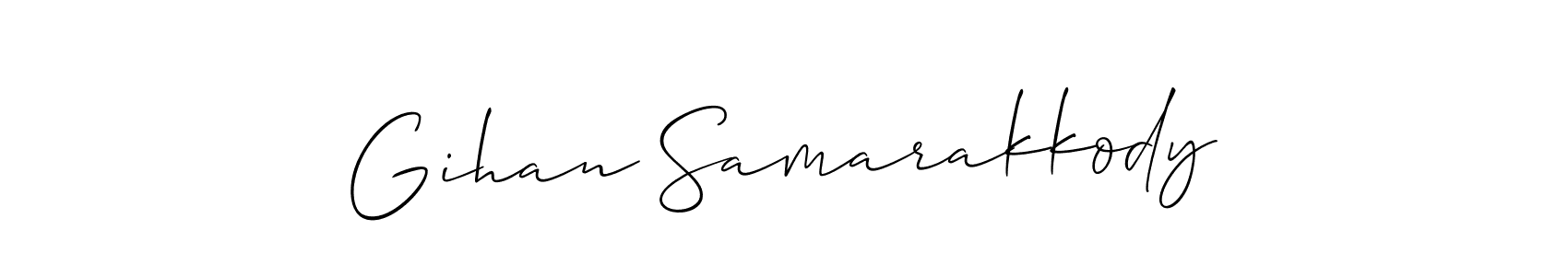 This is the best signature style for the Gihan Samarakkody name. Also you like these signature font (Allison_Script). Mix name signature. Gihan Samarakkody signature style 2 images and pictures png