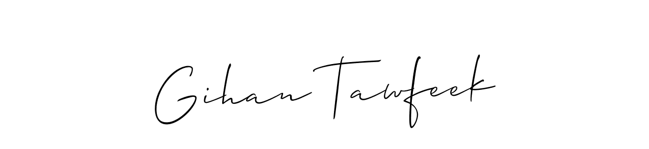 if you are searching for the best signature style for your name Gihan Tawfeek. so please give up your signature search. here we have designed multiple signature styles  using Allison_Script. Gihan Tawfeek signature style 2 images and pictures png