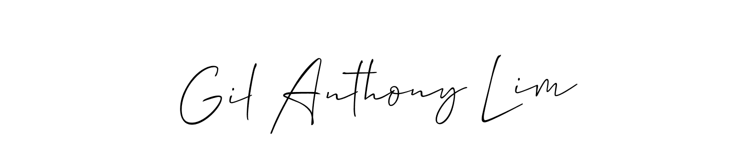 if you are searching for the best signature style for your name Gil Anthony Lim. so please give up your signature search. here we have designed multiple signature styles  using Allison_Script. Gil Anthony Lim signature style 2 images and pictures png
