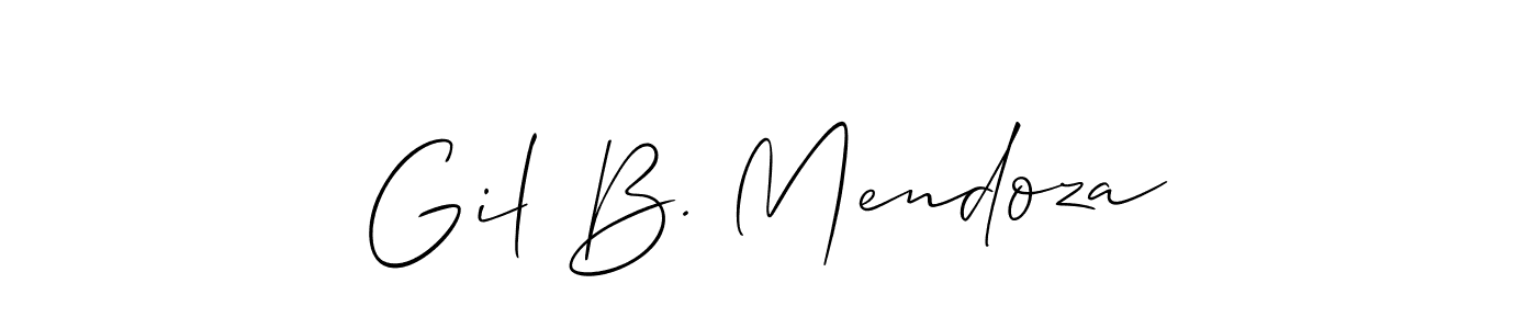 Allison_Script is a professional signature style that is perfect for those who want to add a touch of class to their signature. It is also a great choice for those who want to make their signature more unique. Get Gil B. Mendoza name to fancy signature for free. Gil B. Mendoza signature style 2 images and pictures png