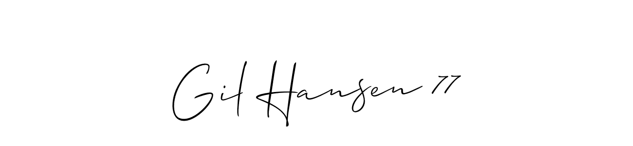 It looks lik you need a new signature style for name Gil Hansen 77. Design unique handwritten (Allison_Script) signature with our free signature maker in just a few clicks. Gil Hansen 77 signature style 2 images and pictures png