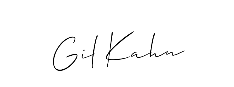 The best way (Allison_Script) to make a short signature is to pick only two or three words in your name. The name Gil Kahn include a total of six letters. For converting this name. Gil Kahn signature style 2 images and pictures png