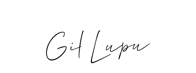 How to make Gil Lupu name signature. Use Allison_Script style for creating short signs online. This is the latest handwritten sign. Gil Lupu signature style 2 images and pictures png