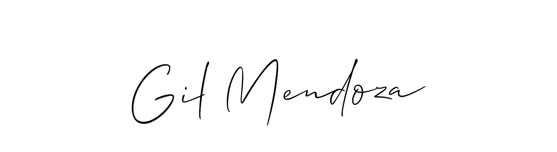 Gil Mendoza stylish signature style. Best Handwritten Sign (Allison_Script) for my name. Handwritten Signature Collection Ideas for my name Gil Mendoza. Gil Mendoza signature style 2 images and pictures png