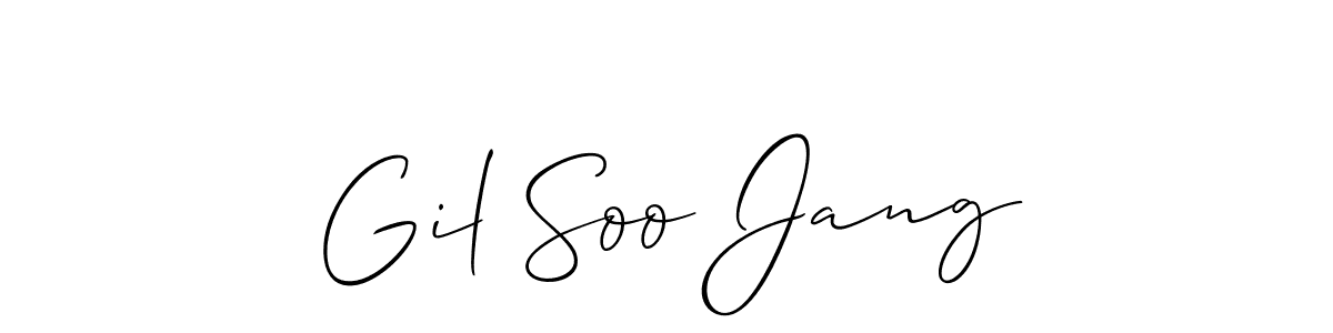 Allison_Script is a professional signature style that is perfect for those who want to add a touch of class to their signature. It is also a great choice for those who want to make their signature more unique. Get Gil Soo Jang name to fancy signature for free. Gil Soo Jang signature style 2 images and pictures png