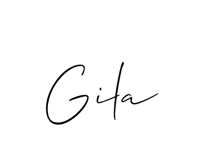 Design your own signature with our free online signature maker. With this signature software, you can create a handwritten (Allison_Script) signature for name Gila. Gila signature style 2 images and pictures png