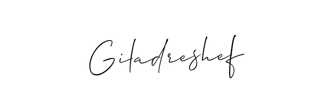 Make a short Giladreshef signature style. Manage your documents anywhere anytime using Allison_Script. Create and add eSignatures, submit forms, share and send files easily. Giladreshef signature style 2 images and pictures png