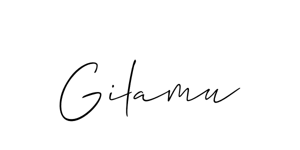 Similarly Allison_Script is the best handwritten signature design. Signature creator online .You can use it as an online autograph creator for name Gilamu. Gilamu signature style 2 images and pictures png