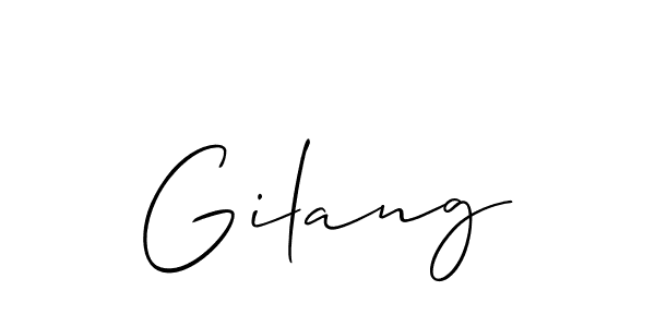 Also we have Gilang name is the best signature style. Create professional handwritten signature collection using Allison_Script autograph style. Gilang signature style 2 images and pictures png