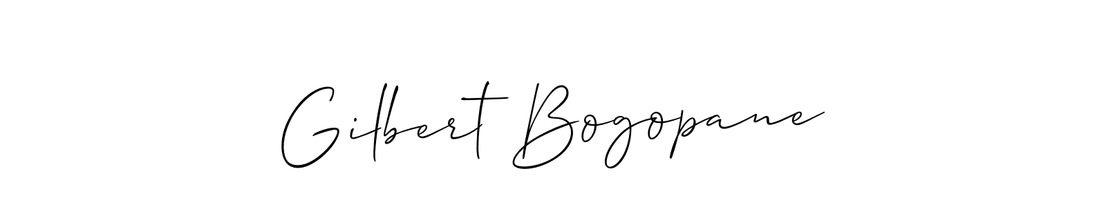 Make a short Gilbert Bogopane signature style. Manage your documents anywhere anytime using Allison_Script. Create and add eSignatures, submit forms, share and send files easily. Gilbert Bogopane signature style 2 images and pictures png