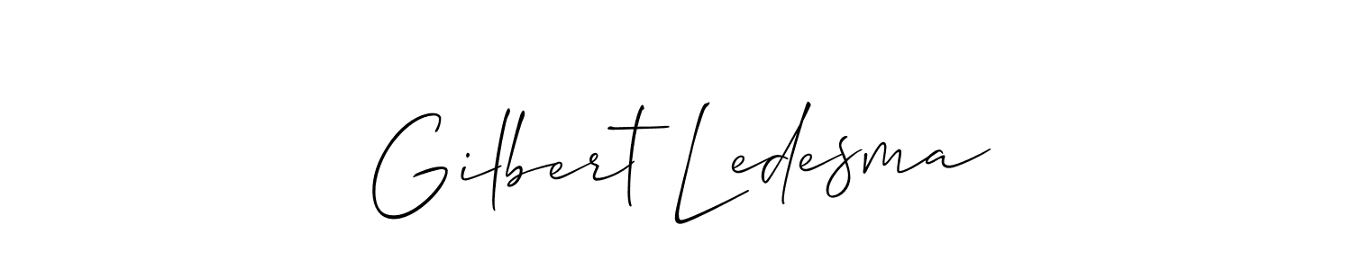 Gilbert Ledesma stylish signature style. Best Handwritten Sign (Allison_Script) for my name. Handwritten Signature Collection Ideas for my name Gilbert Ledesma. Gilbert Ledesma signature style 2 images and pictures png