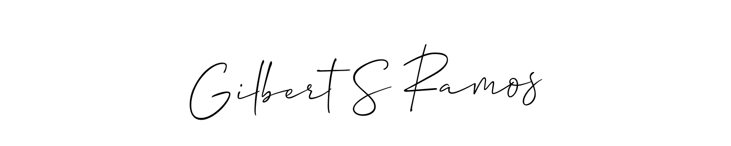 The best way (Allison_Script) to make a short signature is to pick only two or three words in your name. The name Gilbert S Ramos include a total of six letters. For converting this name. Gilbert S Ramos signature style 2 images and pictures png