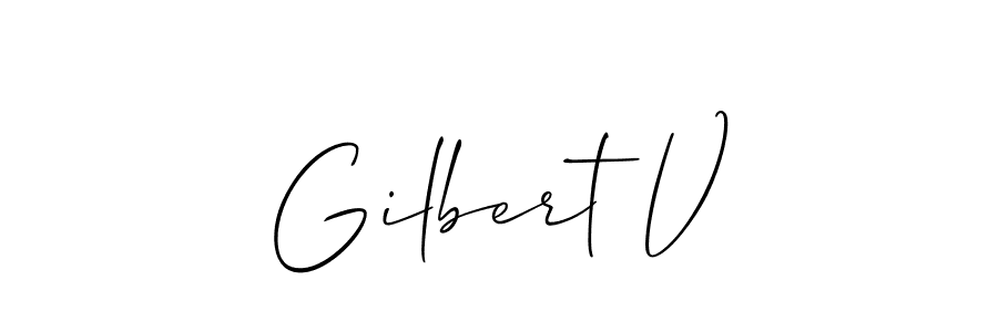 Create a beautiful signature design for name Gilbert V. With this signature (Allison_Script) fonts, you can make a handwritten signature for free. Gilbert V signature style 2 images and pictures png