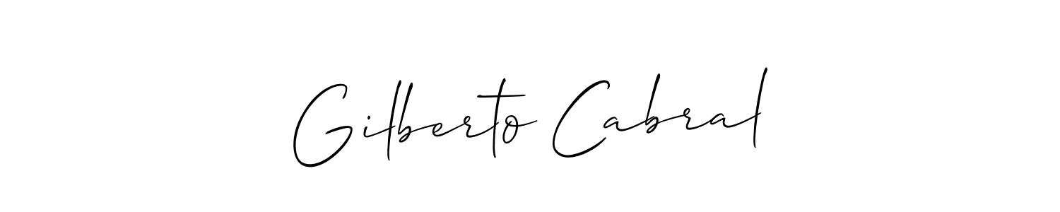 How to make Gilberto Cabral name signature. Use Allison_Script style for creating short signs online. This is the latest handwritten sign. Gilberto Cabral signature style 2 images and pictures png