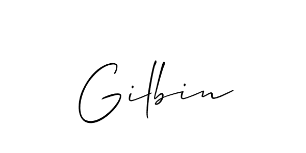 Make a beautiful signature design for name Gilbin. With this signature (Allison_Script) style, you can create a handwritten signature for free. Gilbin signature style 2 images and pictures png