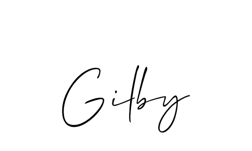 Design your own signature with our free online signature maker. With this signature software, you can create a handwritten (Allison_Script) signature for name Gilby. Gilby signature style 2 images and pictures png