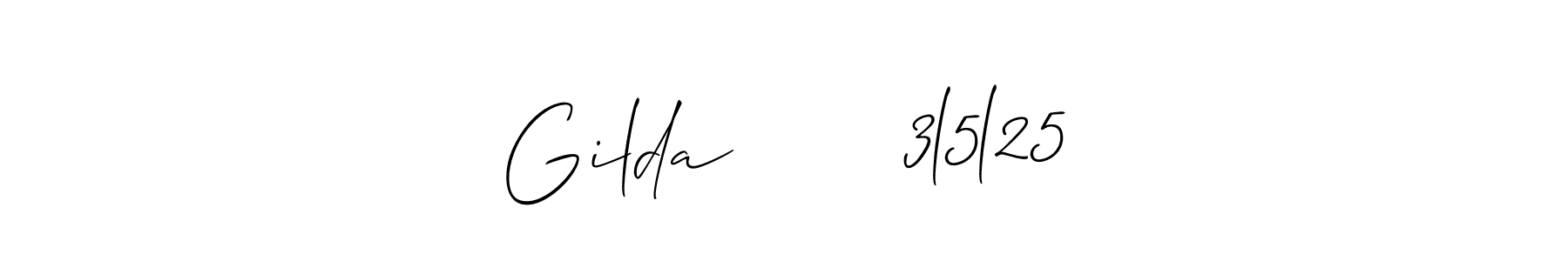 Allison_Script is a professional signature style that is perfect for those who want to add a touch of class to their signature. It is also a great choice for those who want to make their signature more unique. Get Gilda       3l5l25 name to fancy signature for free. Gilda       3l5l25 signature style 2 images and pictures png