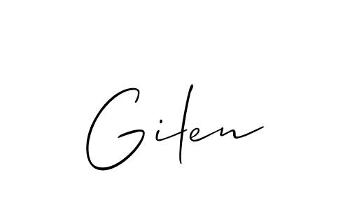 Use a signature maker to create a handwritten signature online. With this signature software, you can design (Allison_Script) your own signature for name Gilen. Gilen signature style 2 images and pictures png