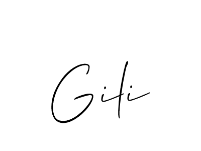 Create a beautiful signature design for name Gili. With this signature (Allison_Script) fonts, you can make a handwritten signature for free. Gili signature style 2 images and pictures png