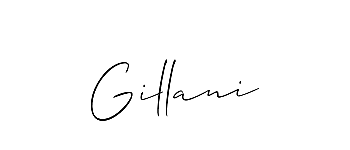 Make a beautiful signature design for name Gillani. With this signature (Allison_Script) style, you can create a handwritten signature for free. Gillani signature style 2 images and pictures png